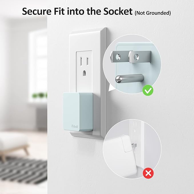 Nekmit Flat USB Wall Charger, Dual Port Slim USB Wall Charger - Image 3