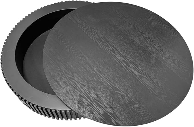 LKTART Round Coffee Table for Living Room, Accent Fluted Drum Coffee Table - Image 4