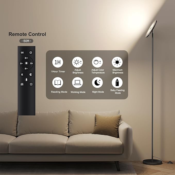 SUNMORY Floor Lamps for Living Room, 32W/3000LM Super Bright LED Floor Lamp - Image 4