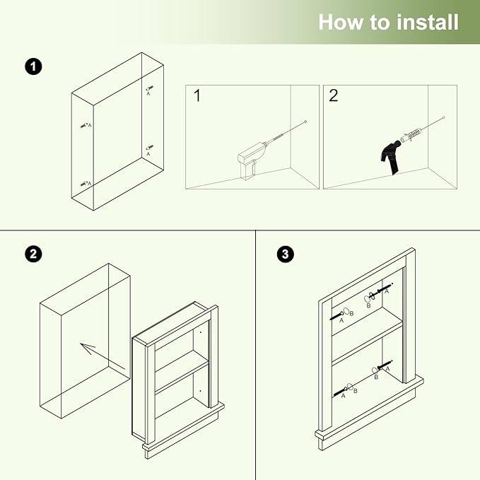 Recessed Medicine Cabinet, Fully Assembled Recessed Wall Niche, Waterproof in - Image 8