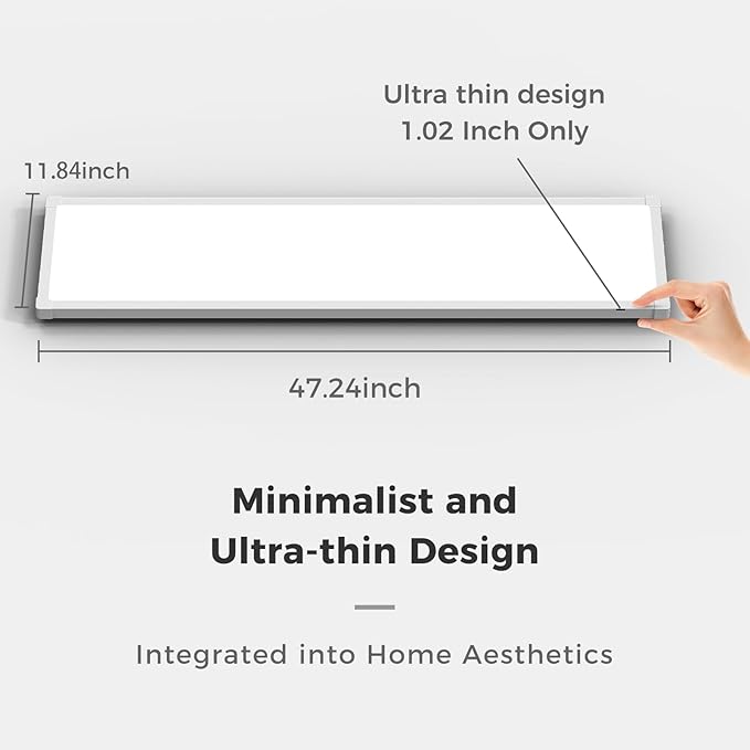 AIKVSXER 2 Pack 1x4 FT LED Flat Panel Light Surface Mount, - Image 8