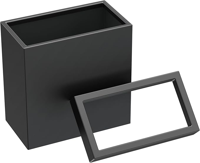 Gatco Modern Rectangle Wastebasket, Matte Black - Image 2