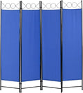 4 Panel Room Divider 6FT Steel Frame Screen Folding Privacy Divider by FDW