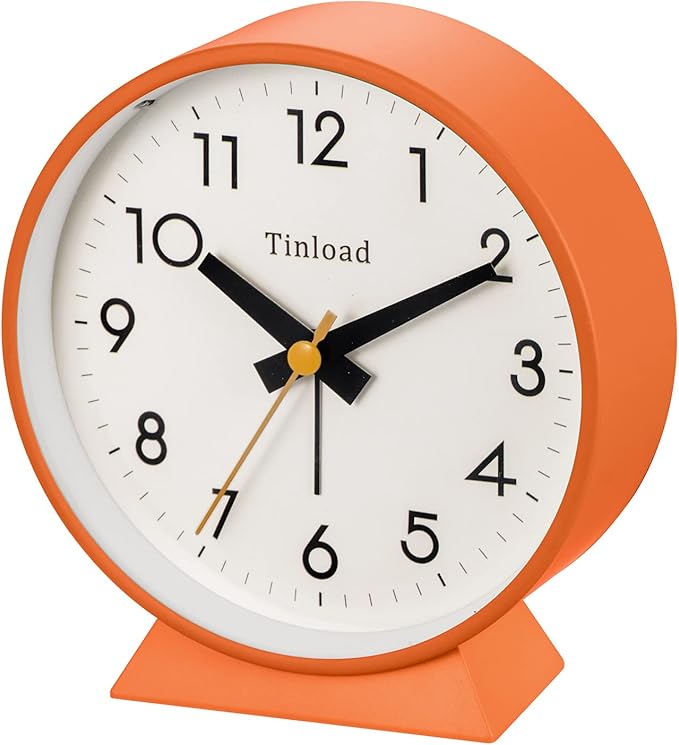 4.5" Battery Operated Antique Retro Analog Alarm Clock, Small Silent Bedside - Image 3