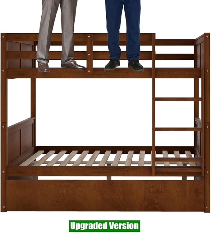 TSAMPA Latest Upgraded & Stronger Heavy Duty Solid Wood Full Over Full Bunk Bed - Image 8