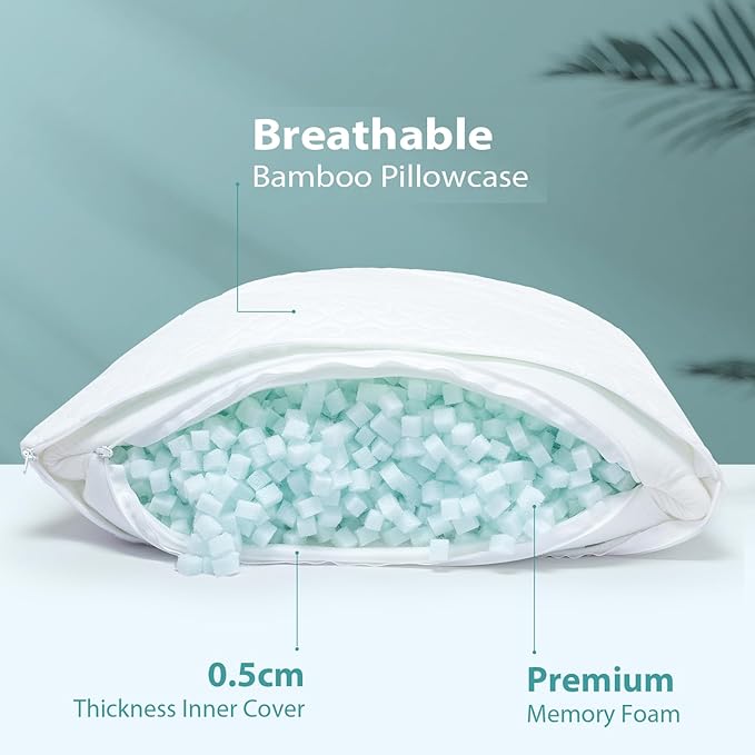 Pillow King Size Memory Foam for Sleeping, Bed Pillows - Image 3