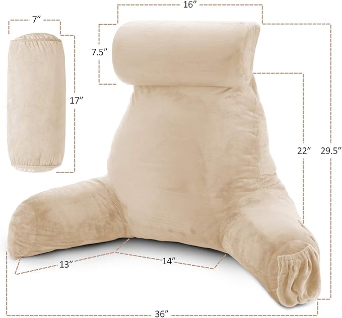 Nestl Reading Pillow with Shredded Memory Foam Includes 2 Neck and Lumber - Image 6