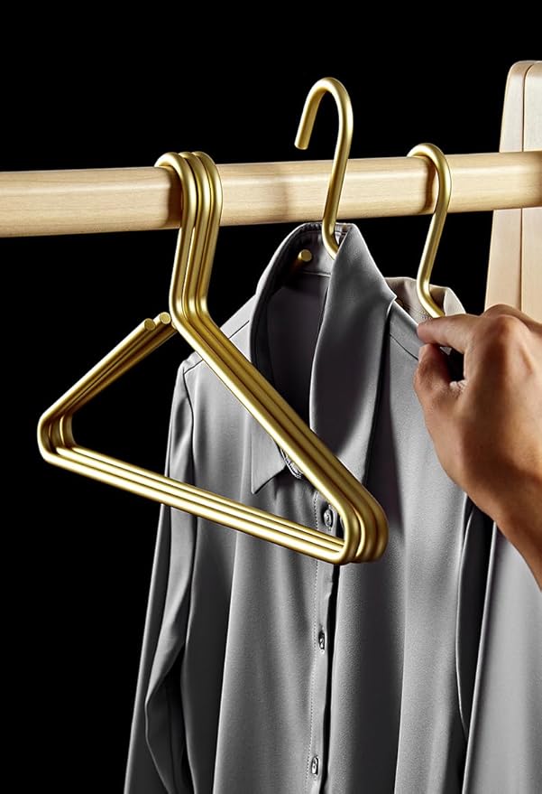 Premium Matte Gold Aluminum Coat Hangers 100 Piece Set, 16.5” Extra Smooth & - Image 5