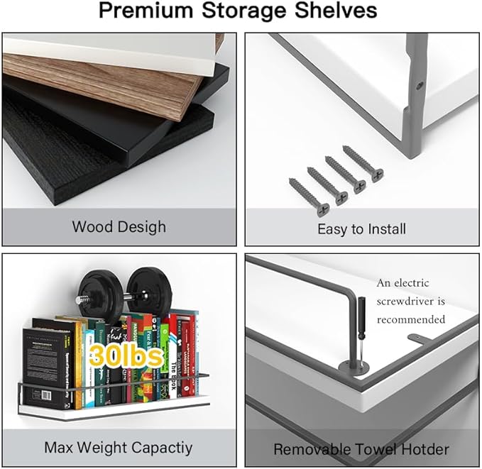 Shario White Floating Shelves - Image 6