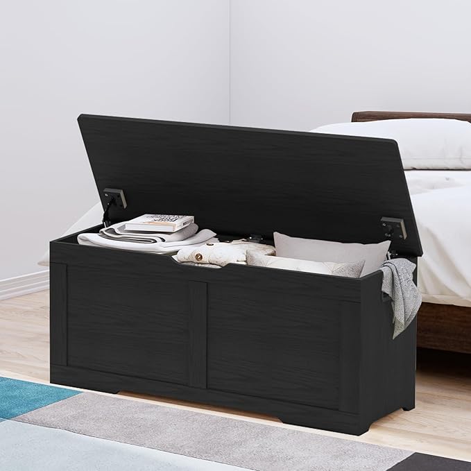 Timberer 39.4" Storage Chest, Wooden Storage Bench, Lift Top Toy Chest - Image 8
