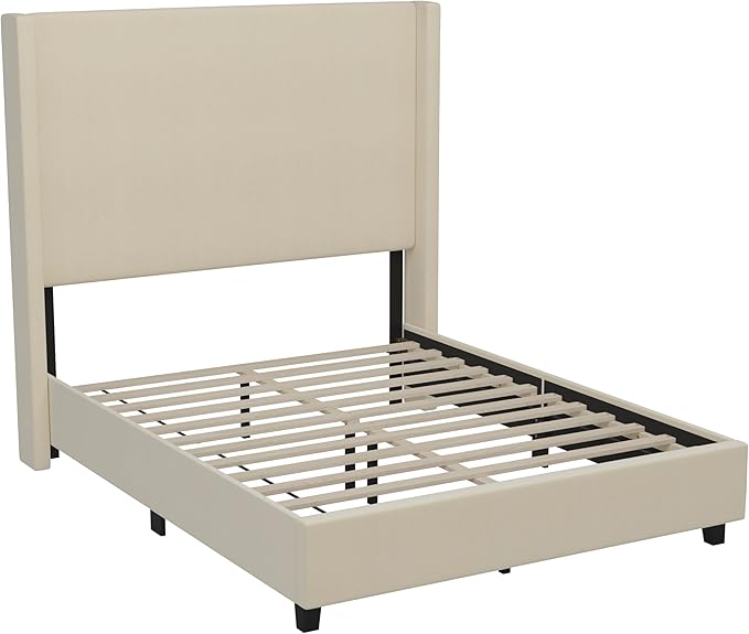 EMMA + OLIVER Nora Full Size Faux Linen Upholstered Platform Bed - Image 3