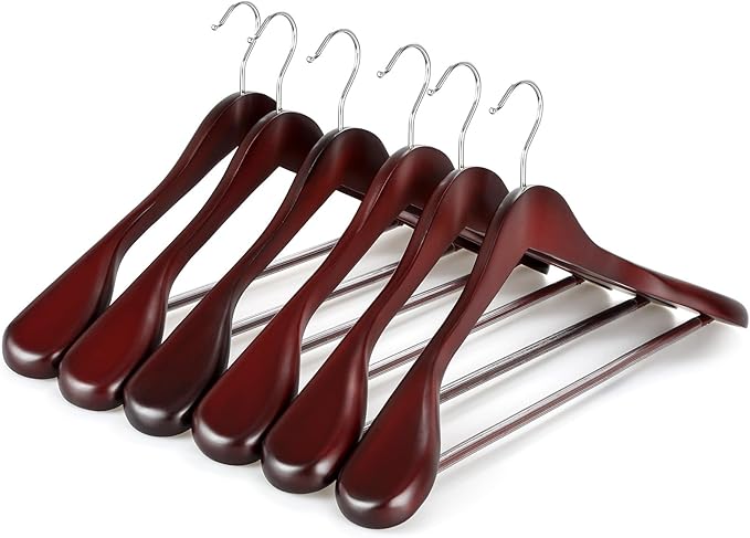 TOPIA HANGER Wide Shoulder Wooden Hangers, Suit Hangers by TOPIAHANGER