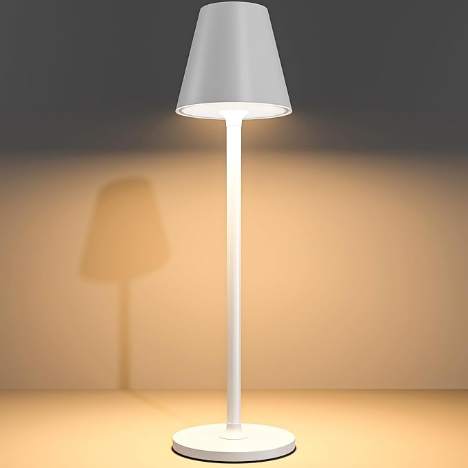 Modern LED Cordless Table Lamp, 4000mAh Rechargeable Battery, 3 Level by Timjorman