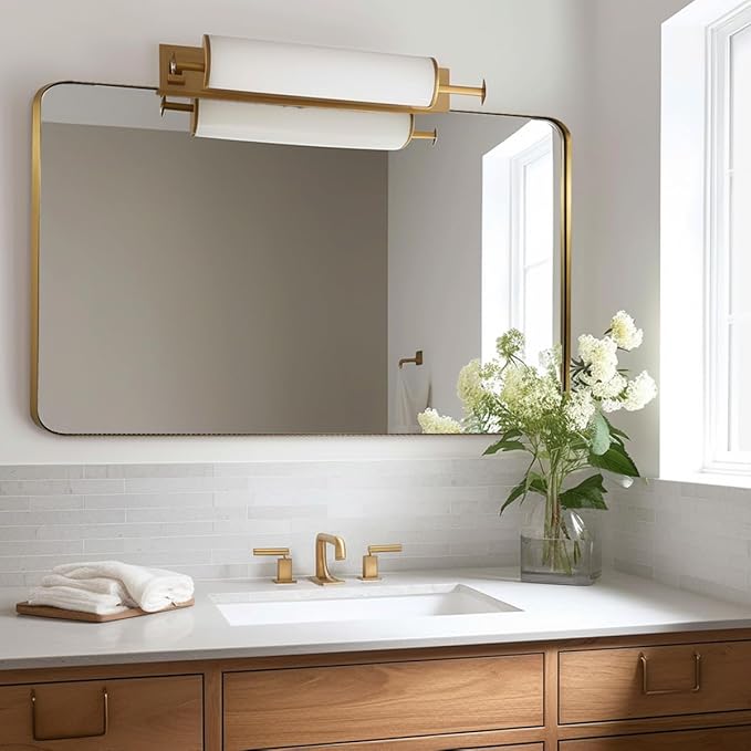 ANDY STAR 24x40 Inch Gold Bathroom Mirror, Stainless Steel Metal Frame by ANDYSTAR