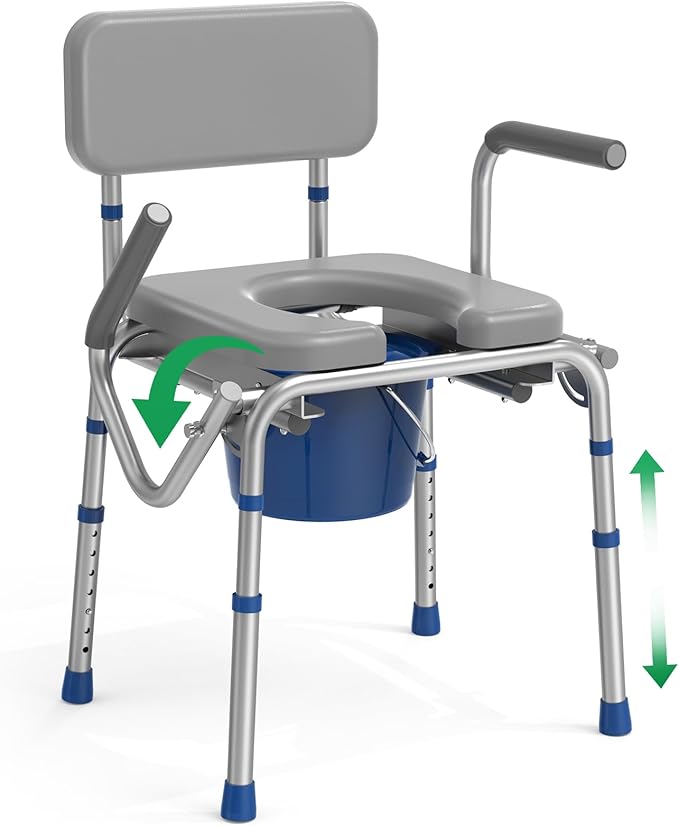 Loyoda Drop Arm Bedside Commode, Commode by Loyoda