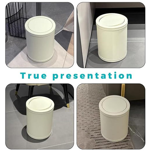 2.3 Gallon/9L White Round Trash Can - Image 2