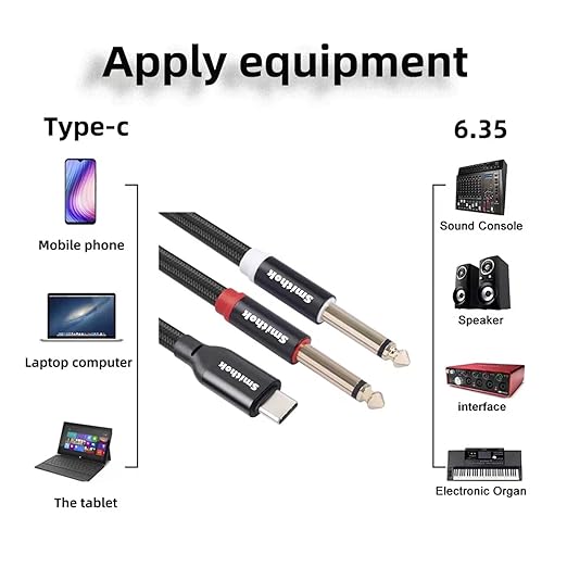 Smithok USB C to Dual 6.35mm 1/4 inch Stereo Splitter Y Cable, USB Type C to - Image 5