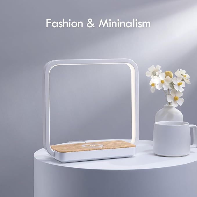 WILIT Bedside Lamp with Qi Wireless Charger, A13 Table lamp 3 Step Dimmable - Image 4