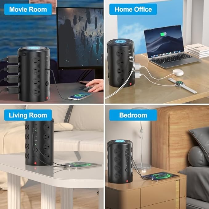 Surge Protector Power Strip, Desk Charging Station - Image 6