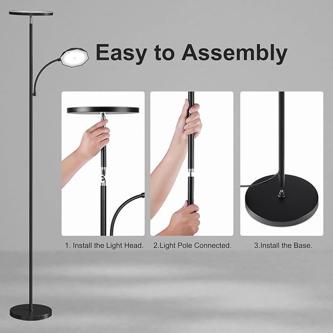 SUNMORY Floor Lamps for Living Room, 48W/4200LM Super Bright LED Floor Lamp - Image 6