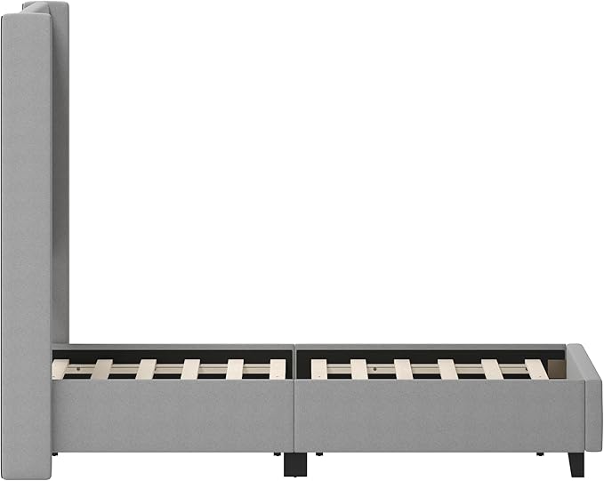 EMMA + OLIVER Nora Full Size Faux Linen Upholstered Platform Bed - Image 8