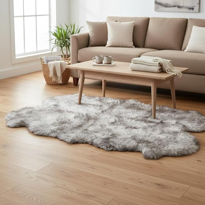 Super Area Rugs Premium Genuine Sheepskin Rug 4' x 6' Long Fur Soft & Natural - Image 5