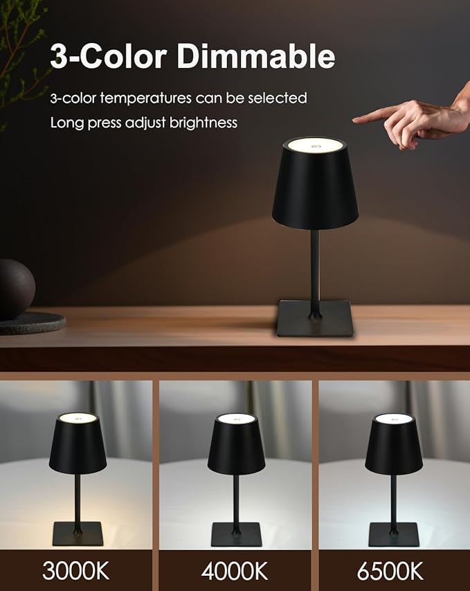 Cordless Table Lamp, Rechargeable Table Lamp - Image 4