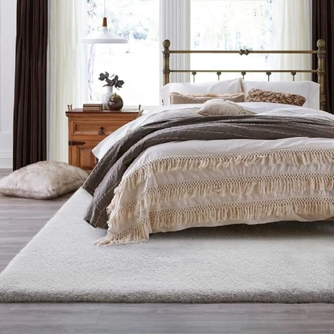 Silver Grey Plush Washable Area Rugs 8x10 Shag Rugs - Image 3