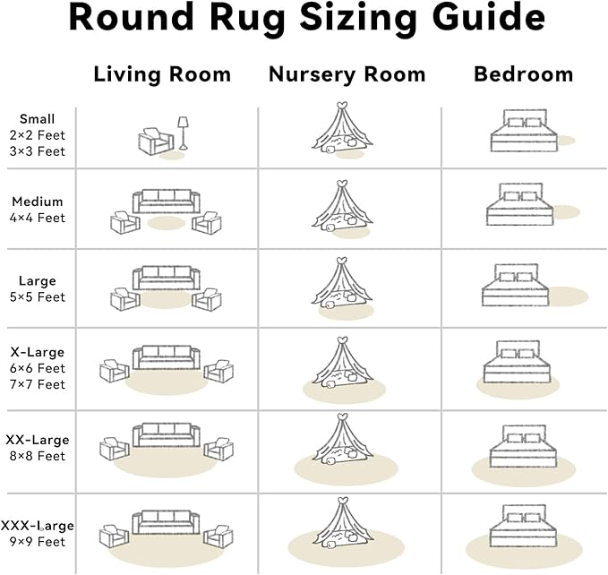 OLANLY Ivory Round Rugs for Bedroom - Image 7