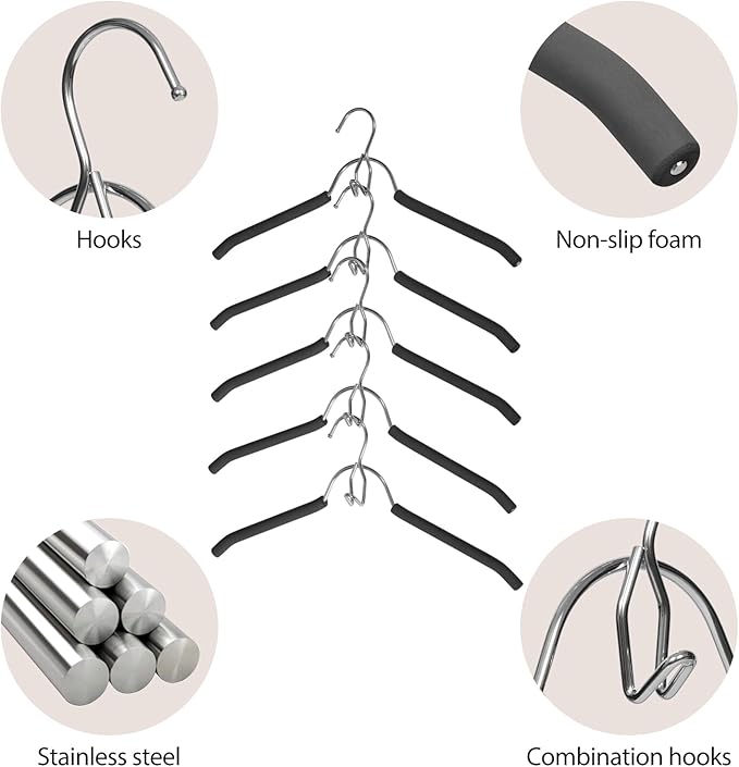 VWV Hangers, Space Saving Hanger, Heavy-Duty Stainless Steel Sweater and Shirt - Image 3