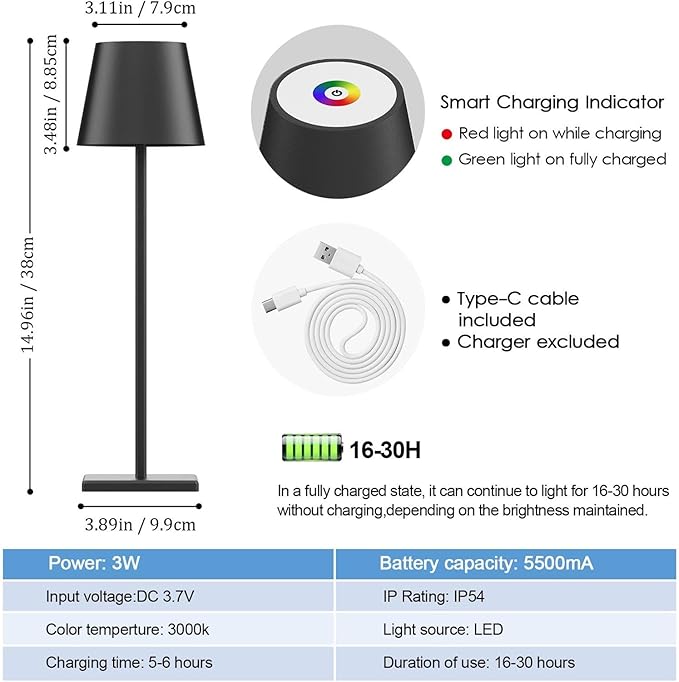 2 Pack LED Cordless Table Lamp - Image 5
