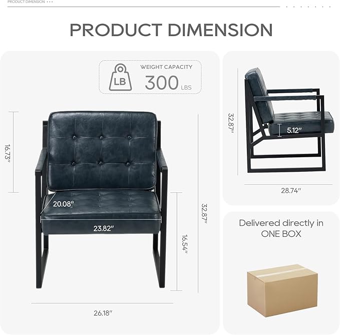 COLAMY Modern Accent Chair, Accent Arm Chair - Image 2
