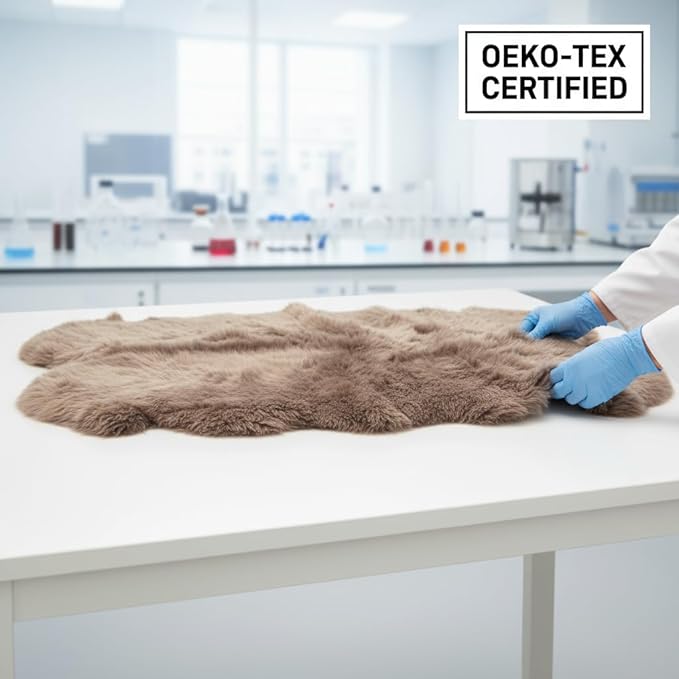 Premium Buff Tan Sheepskin Rug Genuine Quad 4x6ft Pelt Fluffy Fur Rug - Image 8