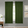 StangH 63 inch Length Christmas Moss Green Velvet Curtains 2 Panels, Rod Pocket by StangH