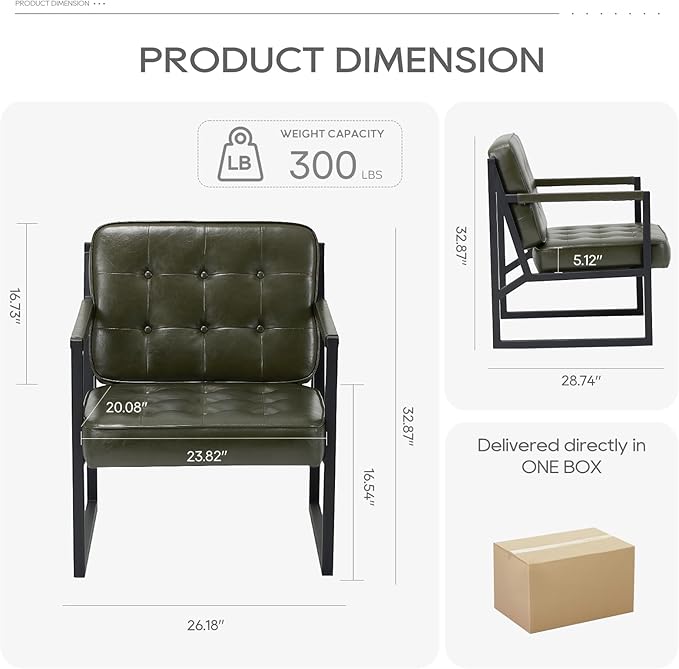 COLAMY Modern Accent Chair, Accent Arm Chair - Image 2