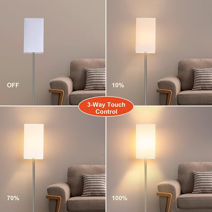 Floor Lamp, 3-Way Touch Control Dimmable Standing Lamp - Image 3
