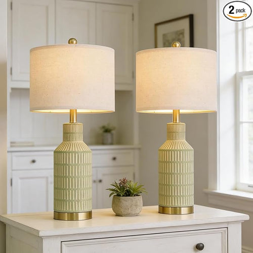 25" Green Ceramic Table Lamp by USumkky