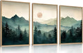 LHIUEM Large Boho Mountain Framed Wall Art Set, Abstract Nature Sunrise Artwork by LHIUEM