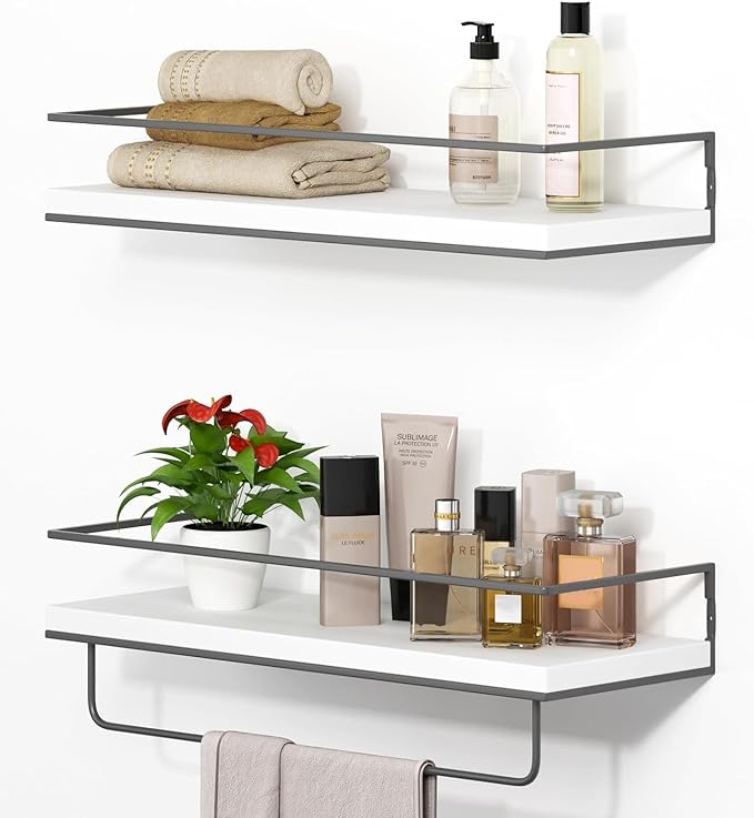 Shario White Floating Shelves by Shario