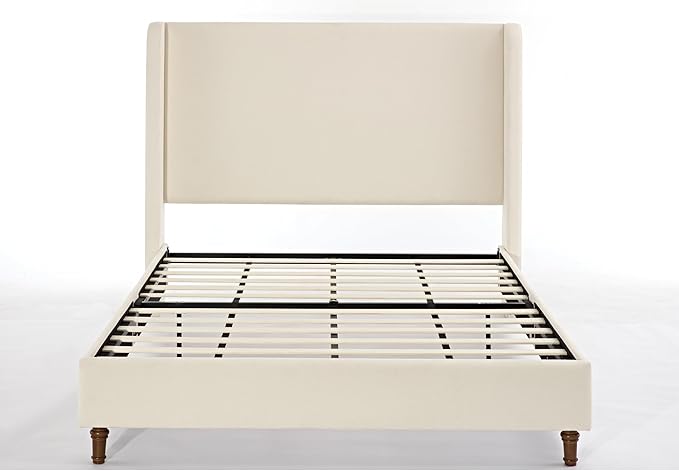 Queen Size Upholstered Bed Frame, Wingback Headboard BedframesHarper - Image 9