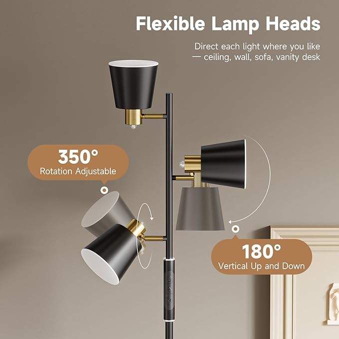 LED Tree Floor Lamp, 2500LM Super Bright Standing Lamp - Image 5