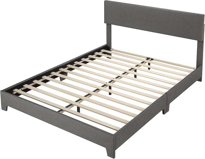 Allewie Queen Bed Frame with Adjustable Headboard, Upholstered Platform Bed - Image 8