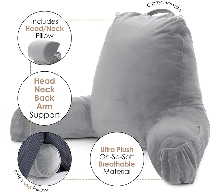 Nestl Reading Pillow with Shredded Memory Foam Includes 2 Neck and Lumber - Image 3