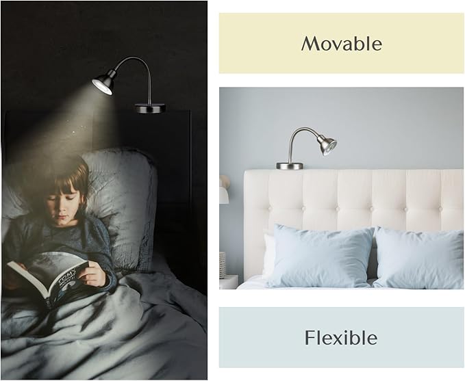 Solfres Patented Innovative Design Headboard Reading Light. No Drilling Golden - Image 2