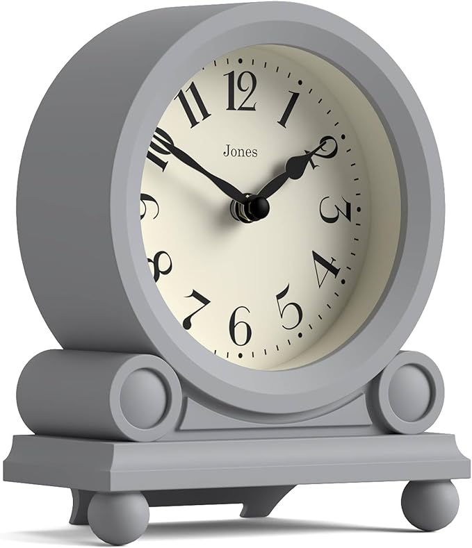 JONES CLOCKS® Maida Vale Mantel Clock | Small Traditional Desk Clock | Gray | - Image 2