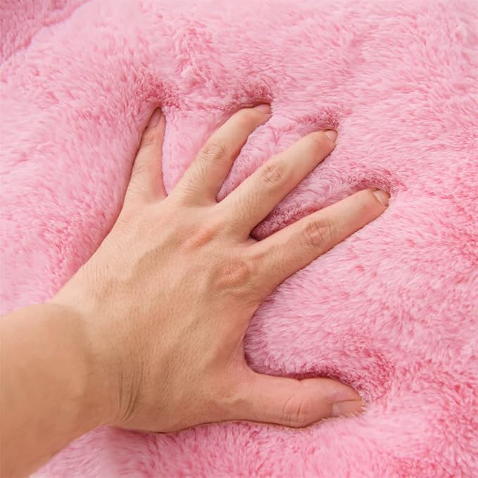 Holawakaka Large Faux Fur Bed Rest Pillow - Image 8