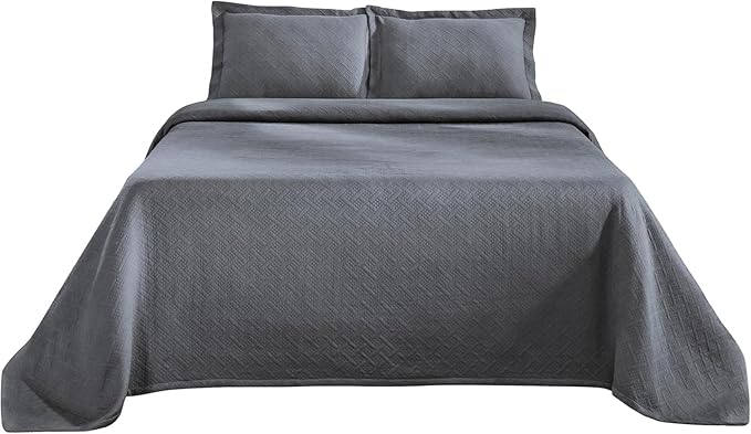 Superior 2 Piece Basketweave Cotton Bedspread Set, Home Bed Decor, Decorative - Image 2