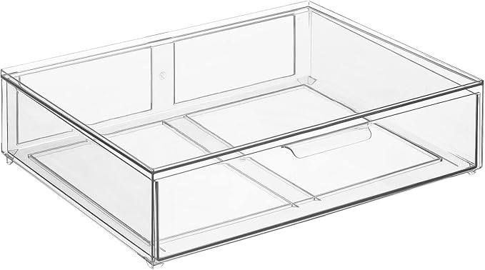 mDesign Wide Plastic Stackable Bathroom Storage Organizer Bin - Image 8
