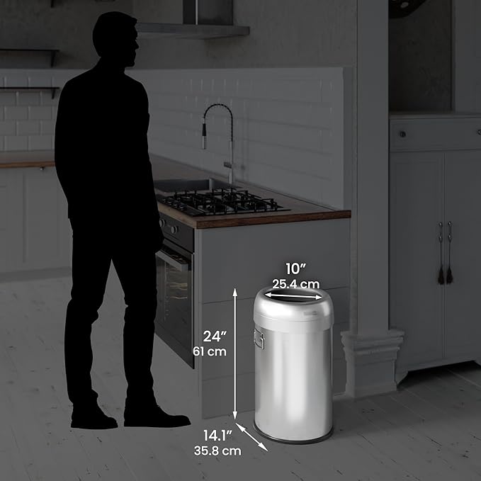 iTouchless 13 Gallon Dual-Deodorizer Trash Can and Recycle Bin Stainless Steel - Image 6