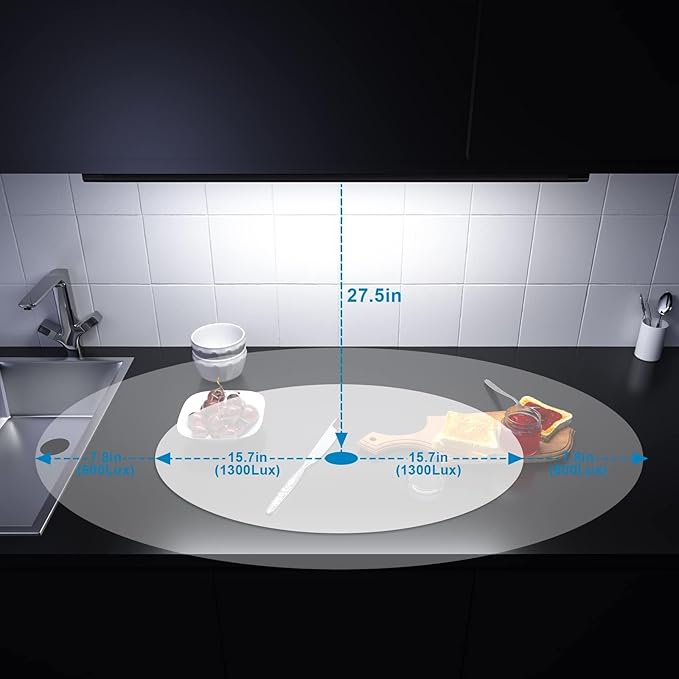 WOBANE LED Under Cabinet Lighting, 24 inch Black Cabinet Light, Hand Wave - Image 4